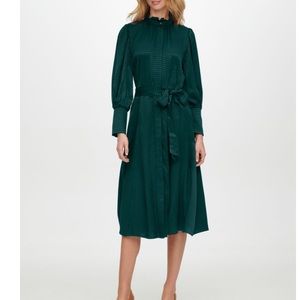 Calvin Klein textured houndstooth midi dress